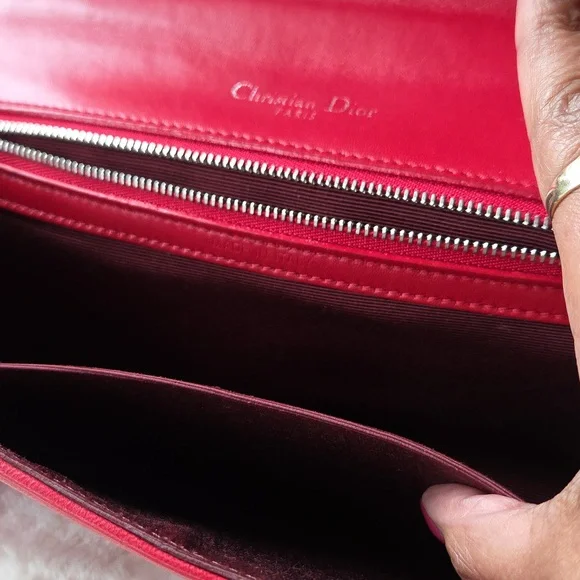 Dior Diorama Red Leather Shoulder/Crossbody Bag with Silver Hardware - Picture 5 of 10